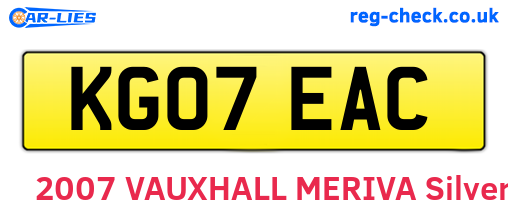 KG07EAC are the vehicle registration plates.