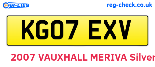 KG07EXV are the vehicle registration plates.