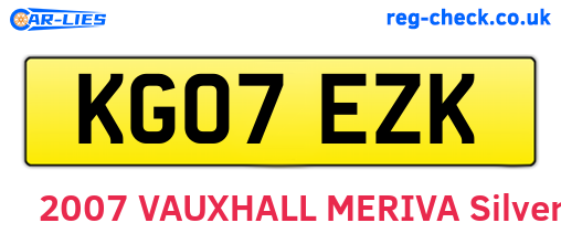 KG07EZK are the vehicle registration plates.