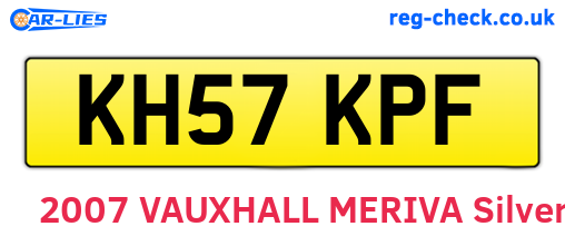 KH57KPF are the vehicle registration plates.