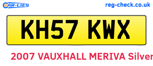 KH57KWX are the vehicle registration plates.