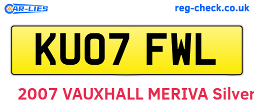 KU07FWL are the vehicle registration plates.