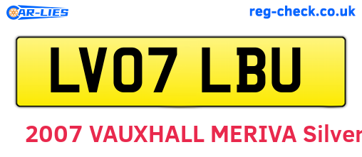 LV07LBU are the vehicle registration plates.