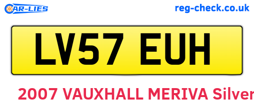 LV57EUH are the vehicle registration plates.