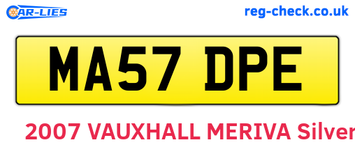 MA57DPE are the vehicle registration plates.