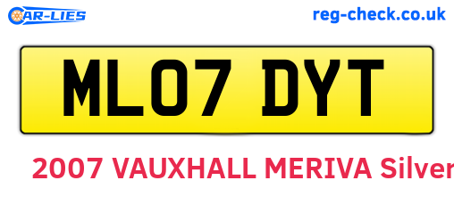 ML07DYT are the vehicle registration plates.