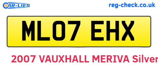 ML07EHX are the vehicle registration plates.