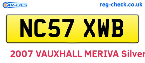 NC57XWB are the vehicle registration plates.