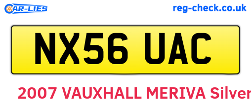 NX56UAC are the vehicle registration plates.