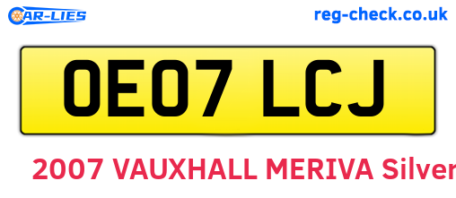 OE07LCJ are the vehicle registration plates.