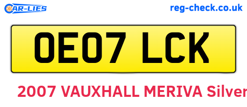 OE07LCK are the vehicle registration plates.