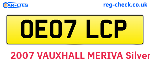 OE07LCP are the vehicle registration plates.