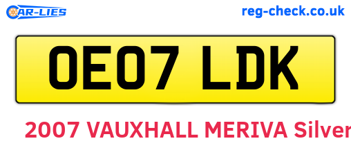 OE07LDK are the vehicle registration plates.