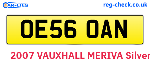 OE56OAN are the vehicle registration plates.