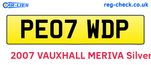 PE07WDP are the vehicle registration plates.