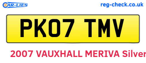 PK07TMV are the vehicle registration plates.