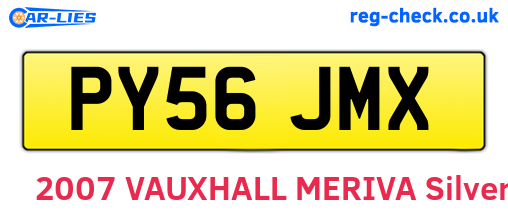 PY56JMX are the vehicle registration plates.