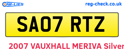 SA07RTZ are the vehicle registration plates.