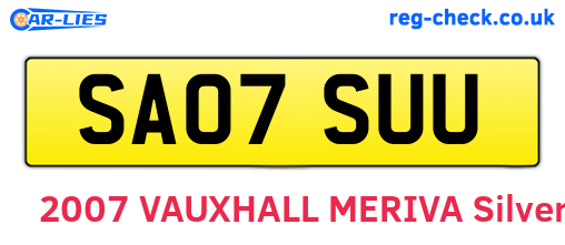 SA07SUU are the vehicle registration plates.