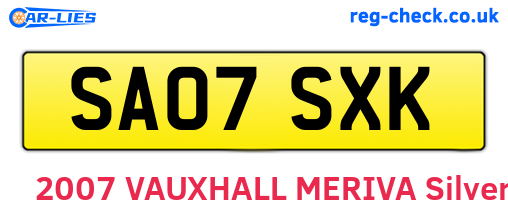 SA07SXK are the vehicle registration plates.