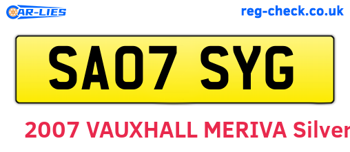 SA07SYG are the vehicle registration plates.