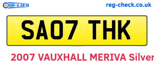 SA07THK are the vehicle registration plates.