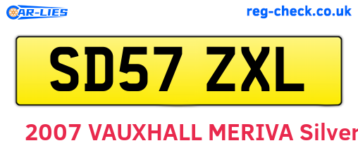 SD57ZXL are the vehicle registration plates.
