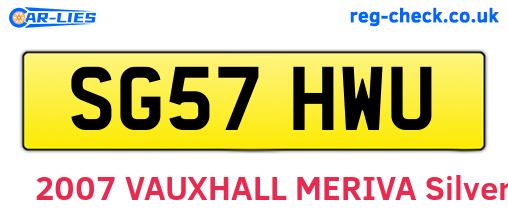 SG57HWU are the vehicle registration plates.