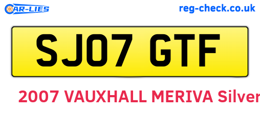 SJ07GTF are the vehicle registration plates.