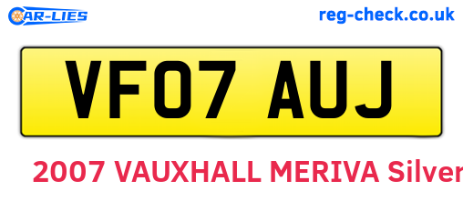 VF07AUJ are the vehicle registration plates.