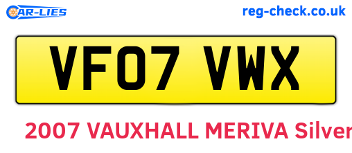 VF07VWX are the vehicle registration plates.