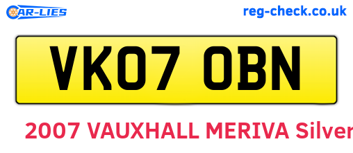 VK07OBN are the vehicle registration plates.