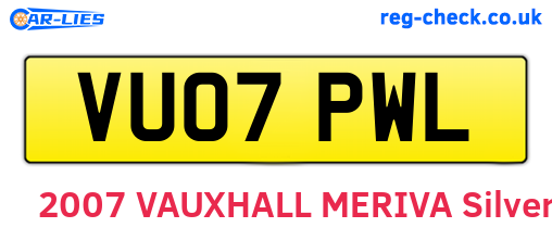 VU07PWL are the vehicle registration plates.