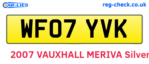 WF07YVK are the vehicle registration plates.