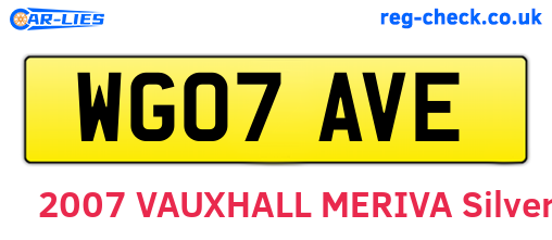 WG07AVE are the vehicle registration plates.
