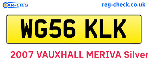 WG56KLK are the vehicle registration plates.