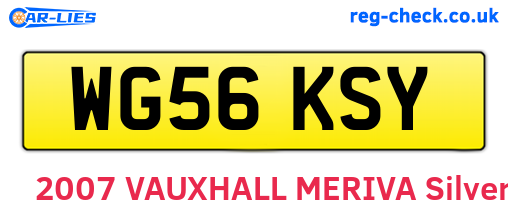 WG56KSY are the vehicle registration plates.