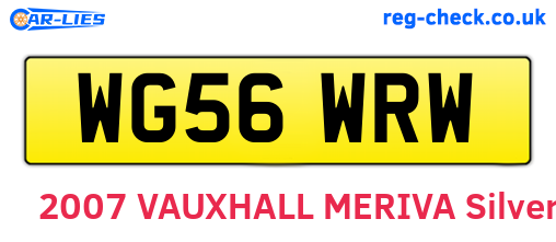 WG56WRW are the vehicle registration plates.