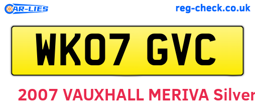WK07GVC are the vehicle registration plates.