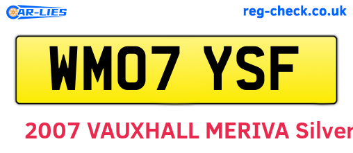 WM07YSF are the vehicle registration plates.