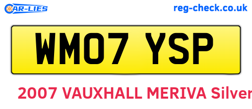 WM07YSP are the vehicle registration plates.