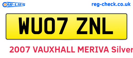 WU07ZNL are the vehicle registration plates.