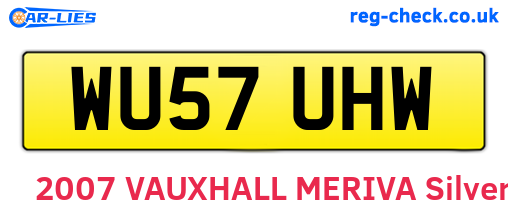 WU57UHW are the vehicle registration plates.
