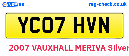 YC07HVN are the vehicle registration plates.