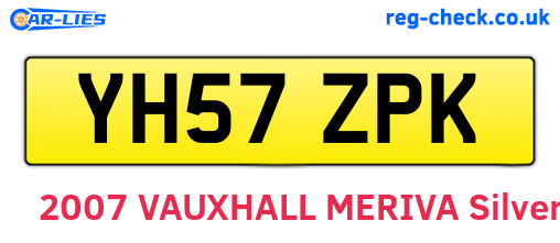 YH57ZPK are the vehicle registration plates.
