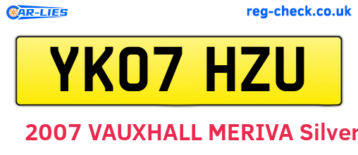 YK07HZU are the vehicle registration plates.