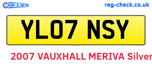 YL07NSY are the vehicle registration plates.