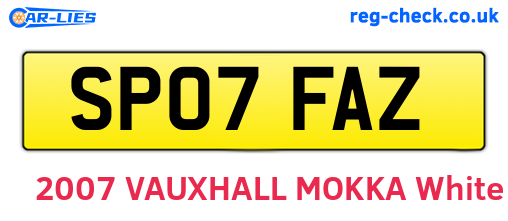SP07FAZ are the vehicle registration plates.