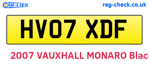HV07XDF are the vehicle registration plates.