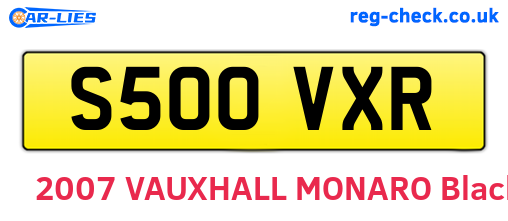 S500VXR are the vehicle registration plates.